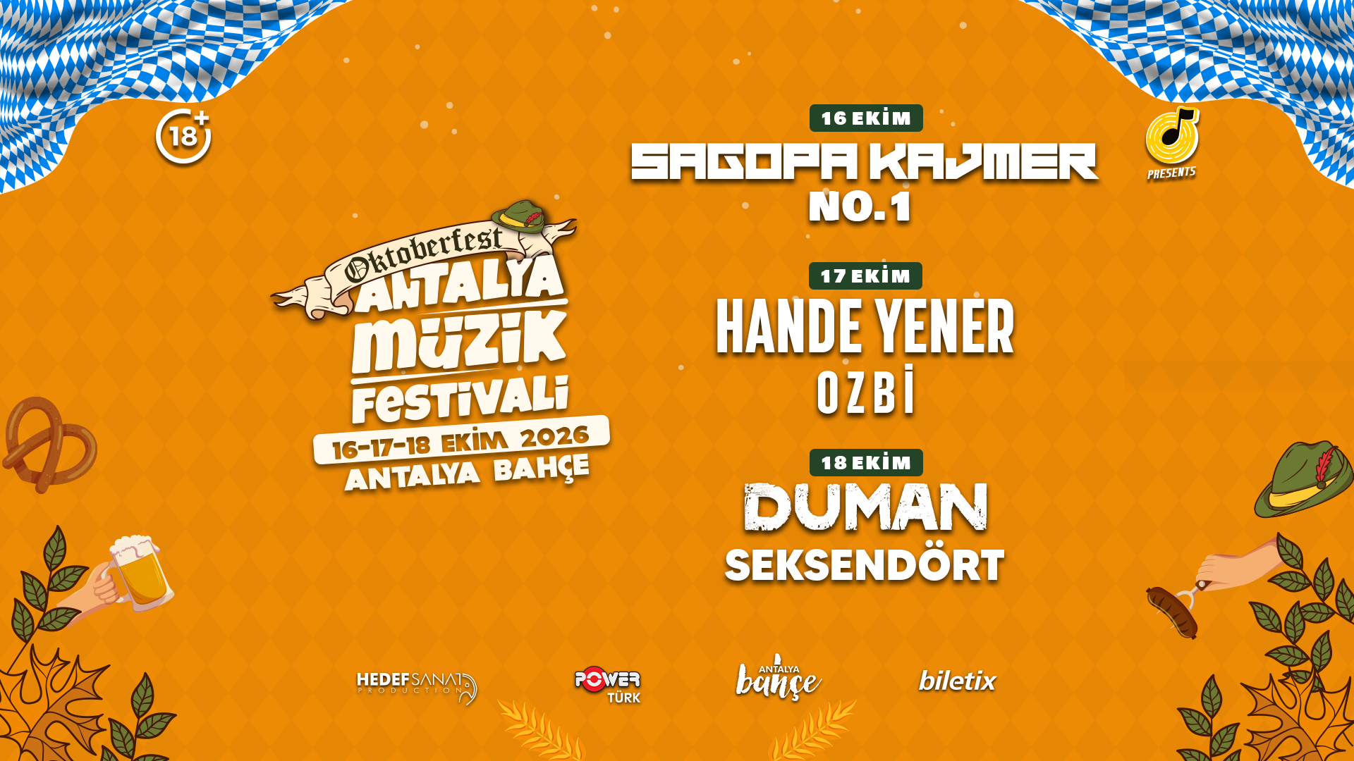 Oktoberfest X Antalya Müzik Festivali - 1.Gün (Sagopa Kajmer - No.1) afişi
