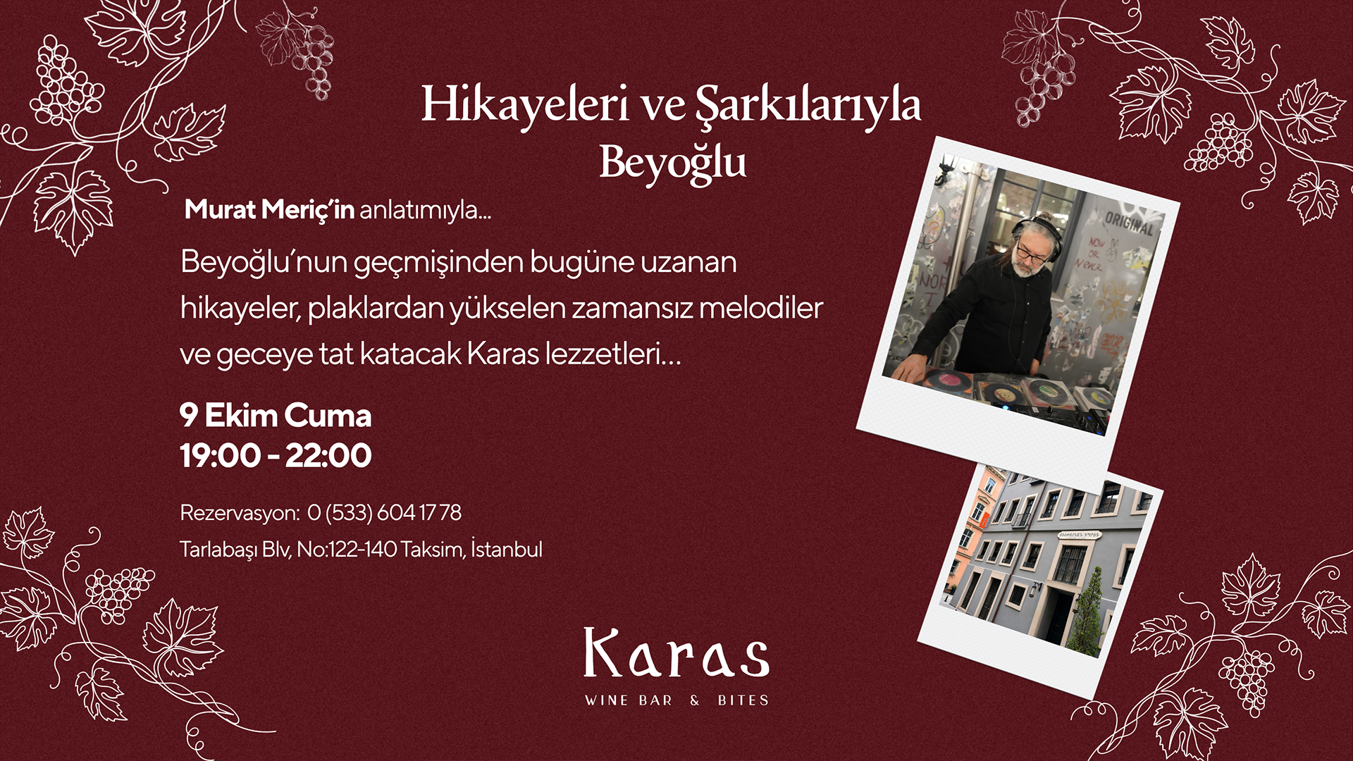 Murat Meriç ile Hikayeleri & Şarkılarıyla Beyoğlu afişi