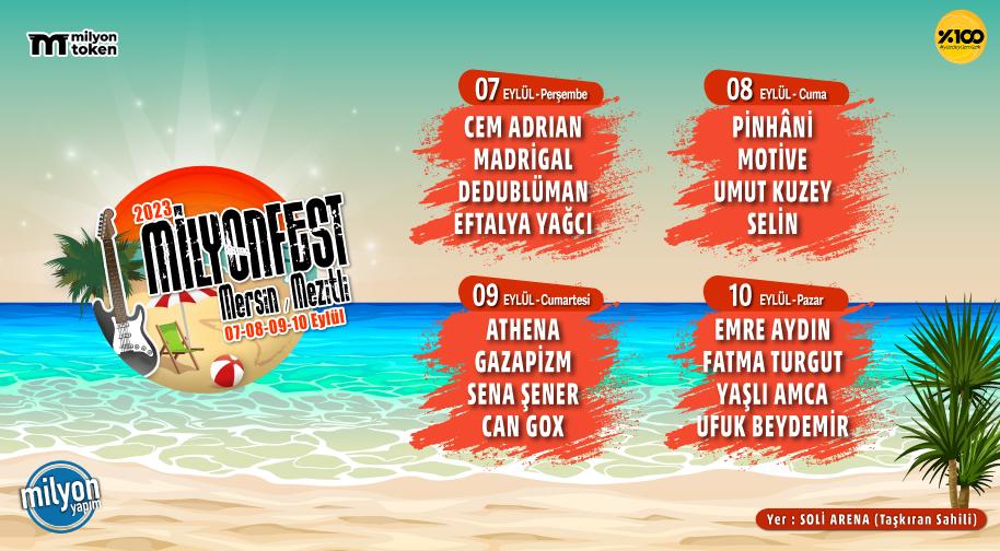 Selin, MilyonFest Mersin - Cuma Soli Arena September 08, 2023 tickets.
