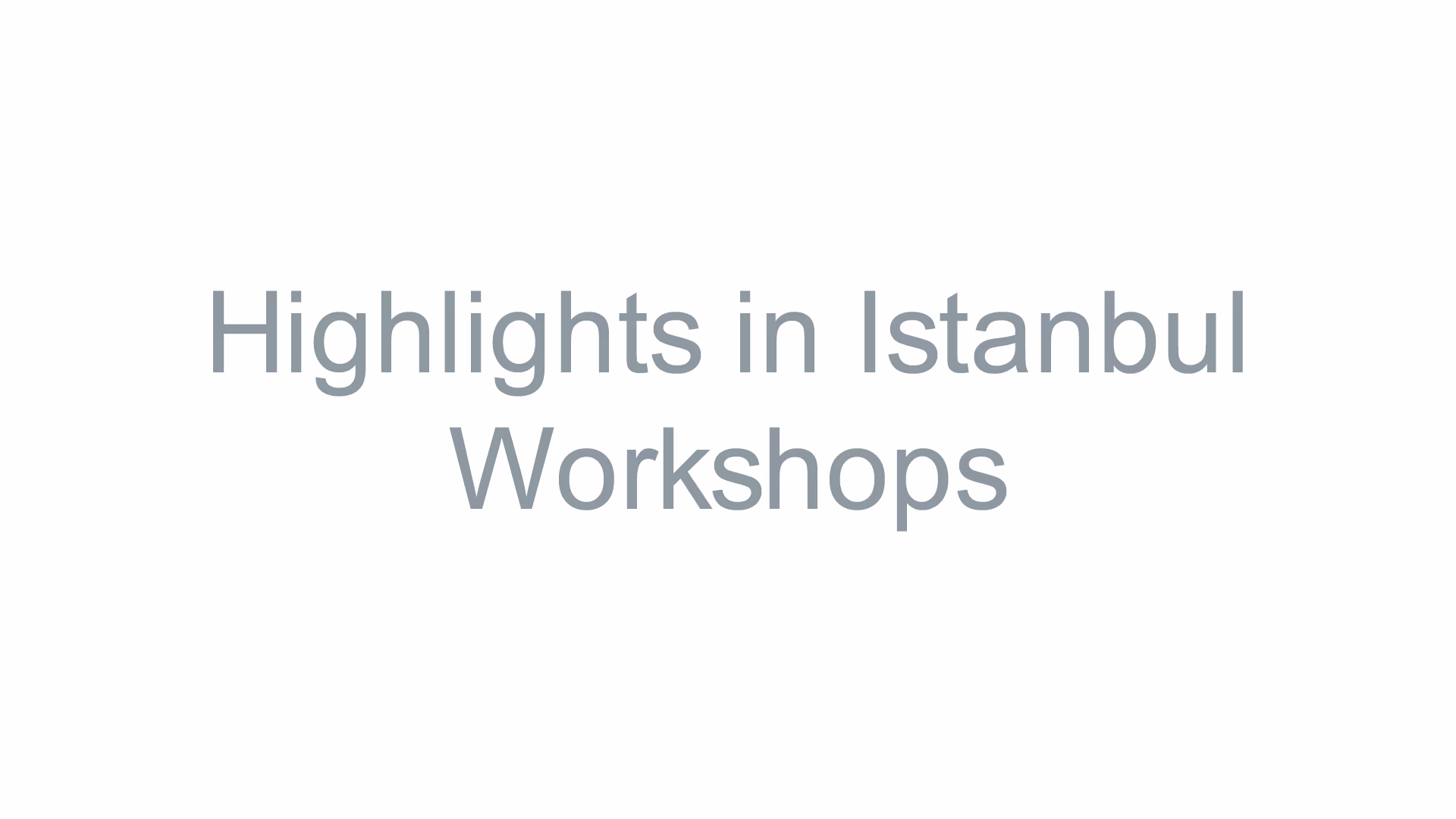 Highlights in Istanbul Workshops